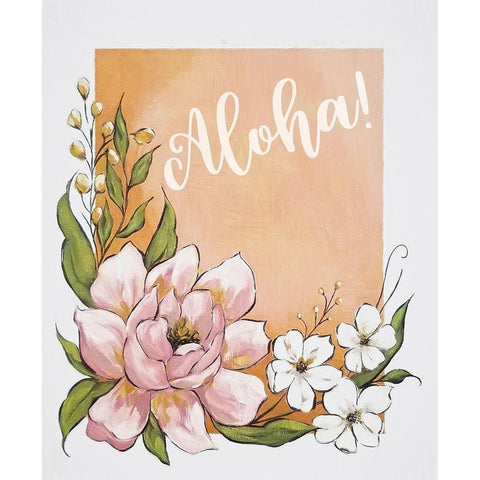 Aloha    Black Modern Wood Framed Art Print with Double Matting by Norman, Michele