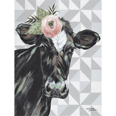 Clementine    Black Modern Wood Framed Art Print with Double Matting by Norman, Michele