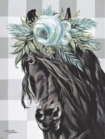 Fiona Black Ornate Wood Framed Art Print with Double Matting by Norman, Michele