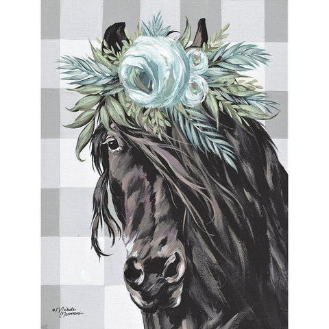 Fiona Black Modern Wood Framed Art Print with Double Matting by Norman, Michele