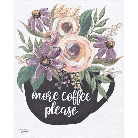 More Coffee Please Black Modern Wood Framed Art Print with Double Matting by Norman, Michele