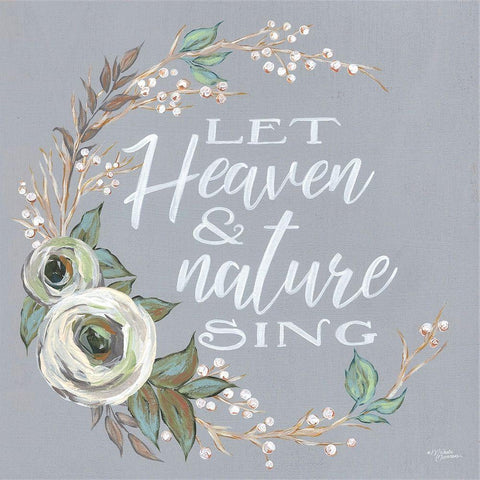 Let Heaven And Nature Sing White Modern Wood Framed Art Print with Double Matting by Norman, Michele