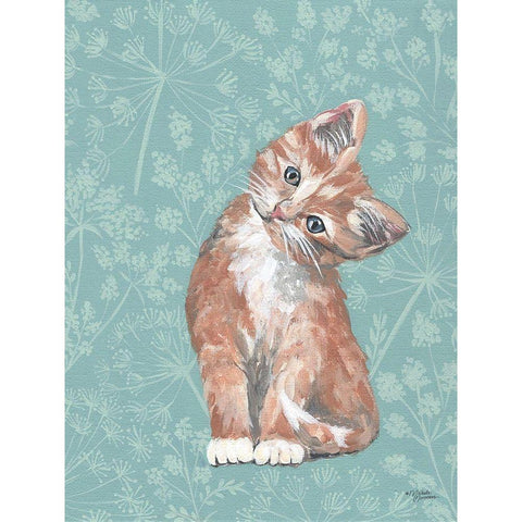 Moxie the Kitten Black Modern Wood Framed Art Print by Norman, Michele
