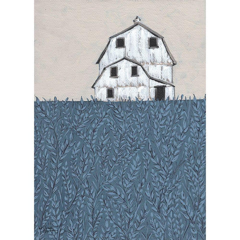 Fields of Blue Black Modern Wood Framed Art Print with Double Matting by Norman, Michele