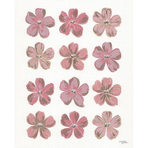 Pretty in Pink White Modern Wood Framed Art Print by Norman, Michele