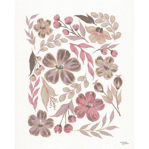 Pretty in Pink Petals Black Modern Wood Framed Art Print by Norman, Michele