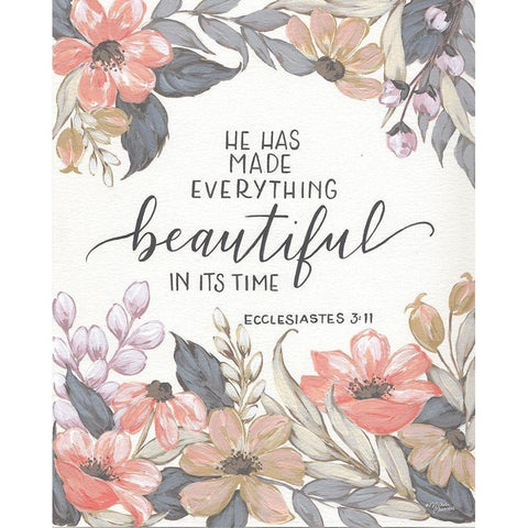 He Has Made Everything Beautiful Black Modern Wood Framed Art Print by Norman, Michele