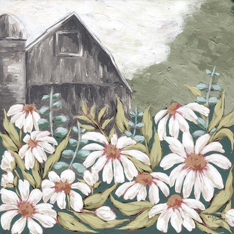 Summer on the Farm Black Ornate Wood Framed Art Print with Double Matting by Norman, Michele