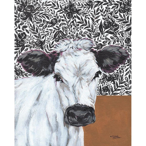 Penny in the Parlor      White Modern Wood Framed Art Print by Norman, Michele