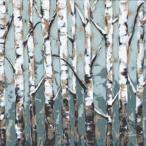 Enchanted Forest White Modern Wood Framed Art Print with Double Matting by Norman, Michele