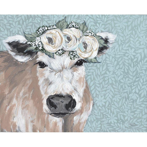 Julia     Black Modern Wood Framed Art Print with Double Matting by Norman, Michele