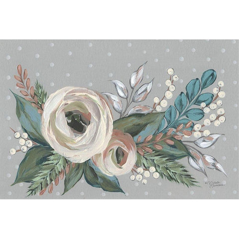 Floral Beauty Gold Ornate Wood Framed Art Print with Double Matting by Norman, Michele
