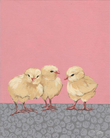 Sweet Pea Trio Black Ornate Wood Framed Art Print with Double Matting by Norman, Michele