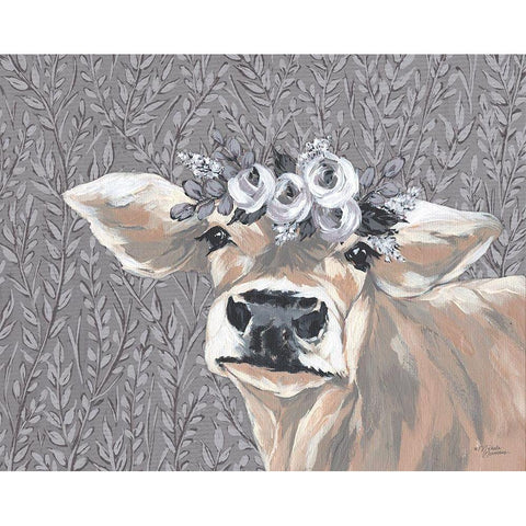 Sally White Modern Wood Framed Art Print by Norman, Michele