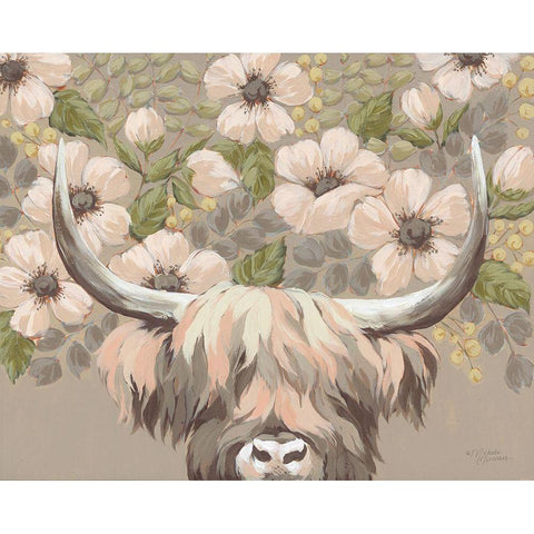 The Highland Highness Black Modern Wood Framed Art Print by Norman, Michele