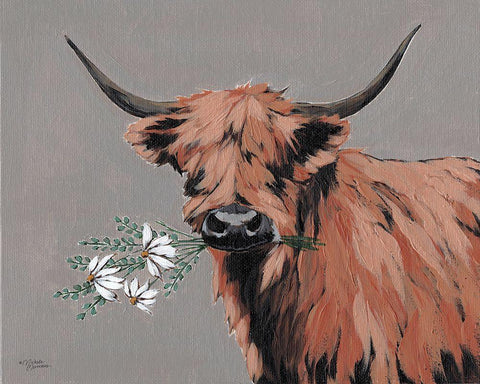 Daisy Mae Black Ornate Wood Framed Art Print with Double Matting by Norman, Michele