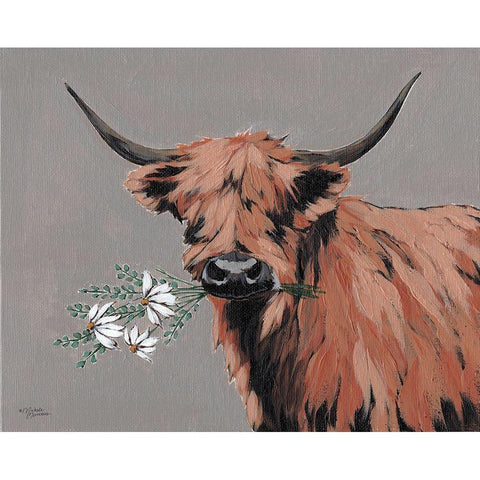 Daisy Mae Black Modern Wood Framed Art Print with Double Matting by Norman, Michele