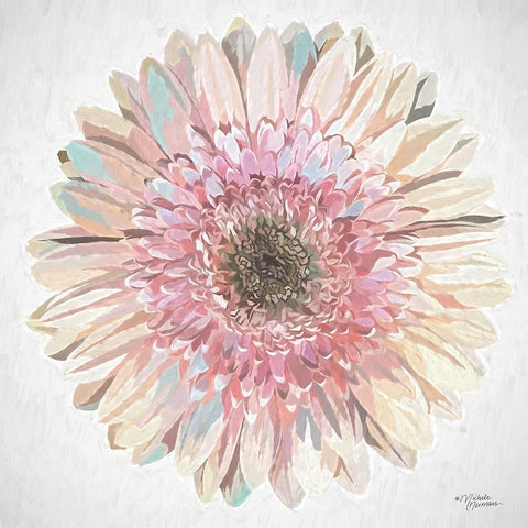 Gorgeous Gerber White Modern Wood Framed Art Print with Double Matting by Norman, Michele