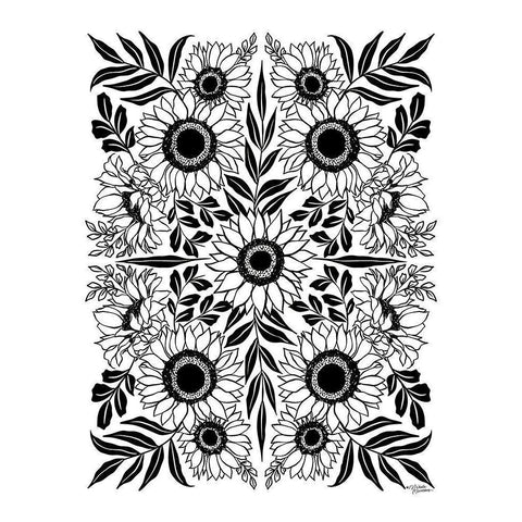 Sunflower Medley Gold Ornate Wood Framed Art Print with Double Matting by Norman, Michele