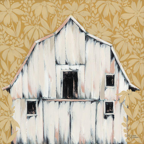 Daisies in the Barnyard Black Modern Wood Framed Art Print by Norman, Michele