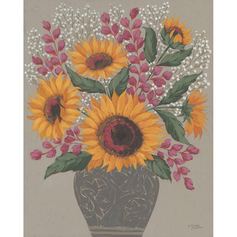 Sunny Autumn Day Gold Ornate Wood Framed Art Print with Double Matting by Norman, Michele