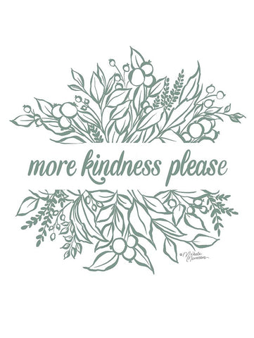 More Kindness Please White Modern Wood Framed Art Print with Double Matting by Norman, Michael