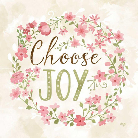Choose Joy Black Modern Wood Framed Art Print with Double Matting by Mollie B.