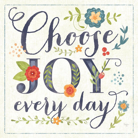 Choose Joy Every Day Gold Ornate Wood Framed Art Print with Double Matting by Mollie B.