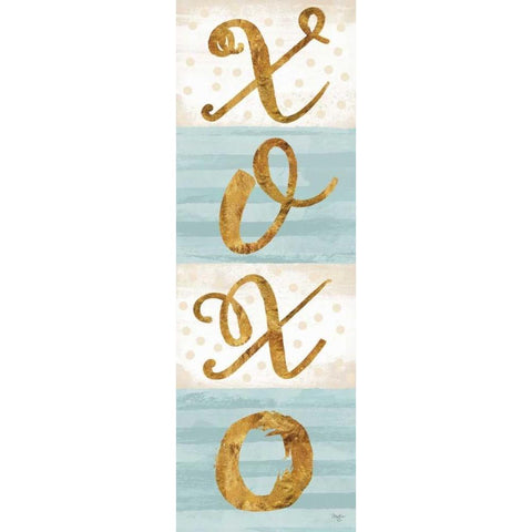 XOXO Gold Ornate Wood Framed Art Print with Double Matting by Mollie B.