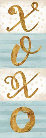 XOXO White Modern Wood Framed Art Print with Double Matting by Mollie B.