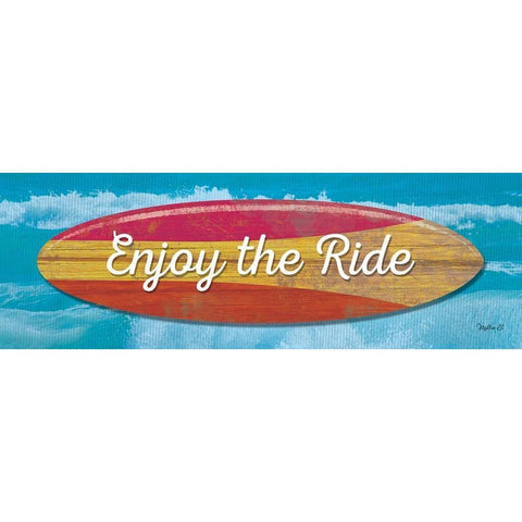 Enjoy the Ride White Modern Wood Framed Art Print by Mollie B.