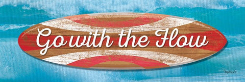 Go With the Flow Black Ornate Wood Framed Art Print with Double Matting by Mollie B.