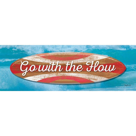Go With the Flow Gold Ornate Wood Framed Art Print with Double Matting by Mollie B.