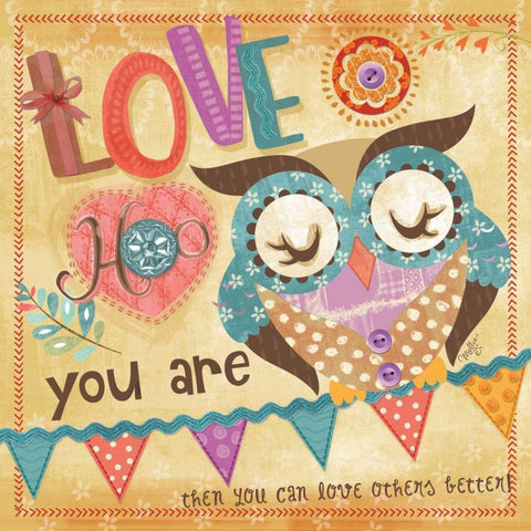 Owl White Modern Wood Framed Art Print with Double Matting by Mollie B.