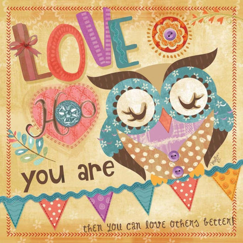 Owl Black Modern Wood Framed Art Print with Double Matting by Mollie B.