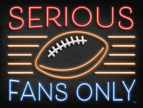 Neon Football Fans Black Ornate Wood Framed Art Print with Double Matting by Mollie B.