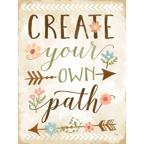 Create Your Own Path White Modern Wood Framed Art Print by Mollie B.
