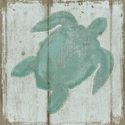 Turtle Gold Ornate Wood Framed Art Print with Double Matting by Mollie B.