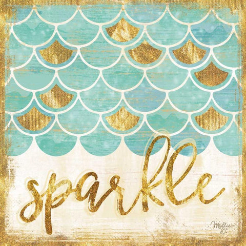 Sparkle Black Modern Wood Framed Art Print with Double Matting by Mollie B.