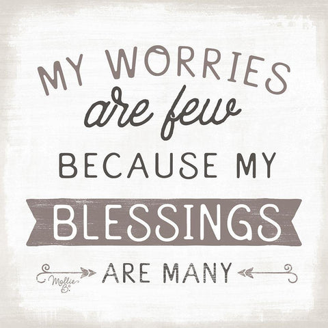 Blessings are Many Black Ornate Wood Framed Art Print with Double Matting by Mollie B.