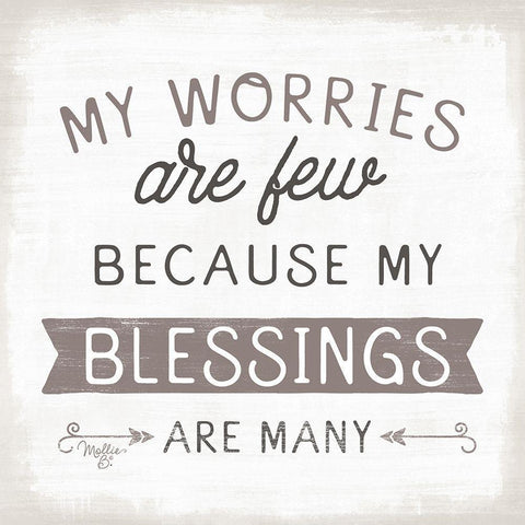 Blessings are Many Black Modern Wood Framed Art Print by Mollie B.