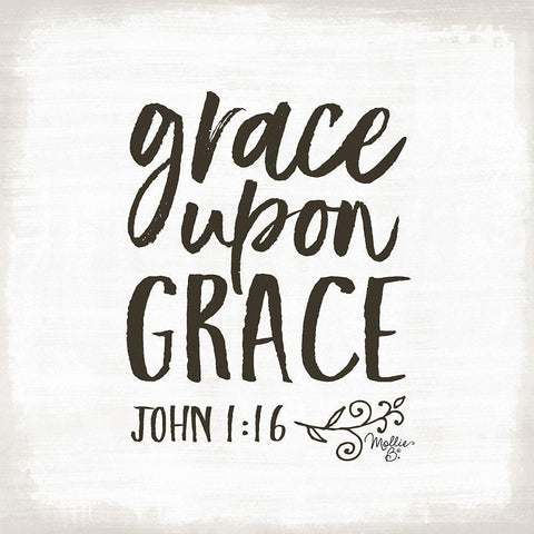 Grace Upon Grace White Modern Wood Framed Art Print by Mollie B.