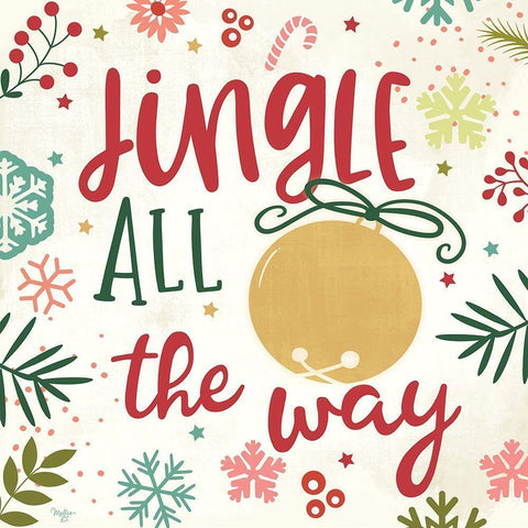 Jingle All the Way White Modern Wood Framed Art Print by Mollie B.