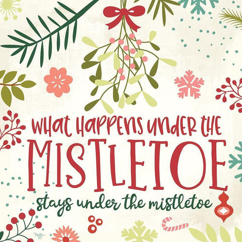 What Happens Under the Mistletoe Black Ornate Wood Framed Art Print with Double Matting by Mollie B.