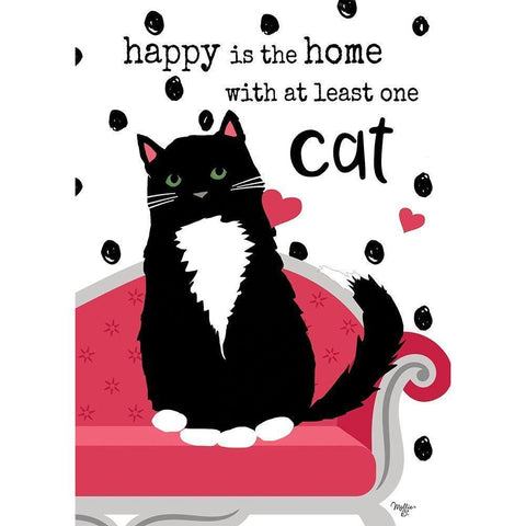 At Least One Cat White Modern Wood Framed Art Print by Mollie B.