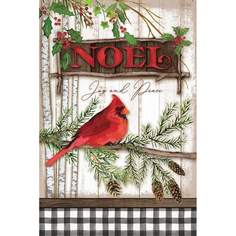 Noel Cardinal Gold Ornate Wood Framed Art Print with Double Matting by Mollie B.