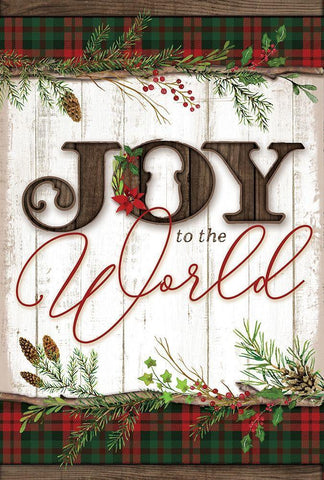 Joy to the World Black Ornate Wood Framed Art Print with Double Matting by Mollie B.