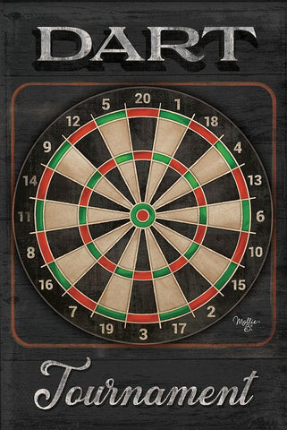 Dart Tournament   White Modern Wood Framed Art Print with Double Matting by Mollie B.