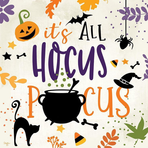 Its All Hocus Pocus Black Ornate Wood Framed Art Print with Double Matting by Mollie B.