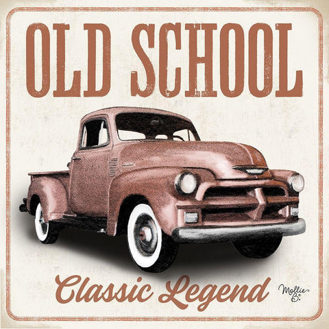 Old School Vintage Trucks I Black Modern Wood Framed Art Print with Double Matting by Mollie B.